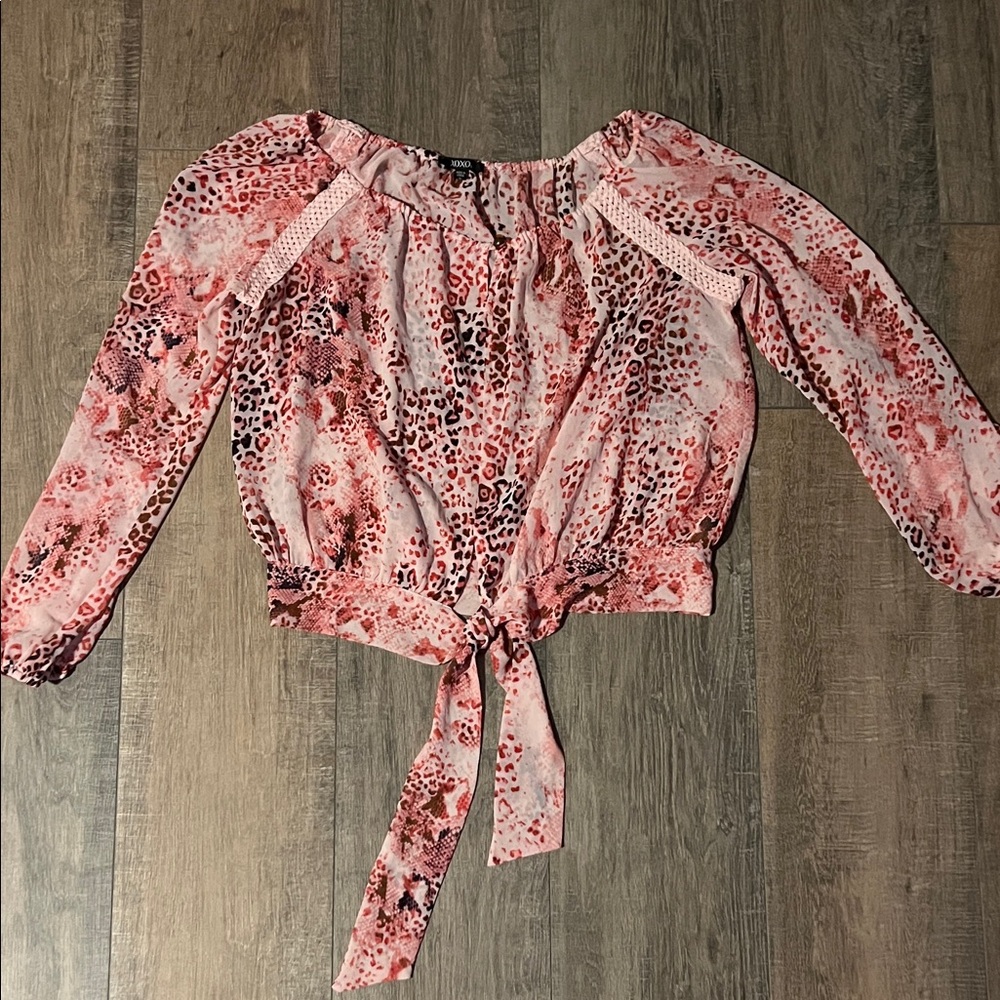 XOXO Pink Animal Print Blouse